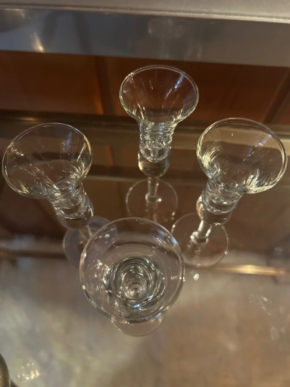 Four Vintage Stemmed Liqueur Glasses